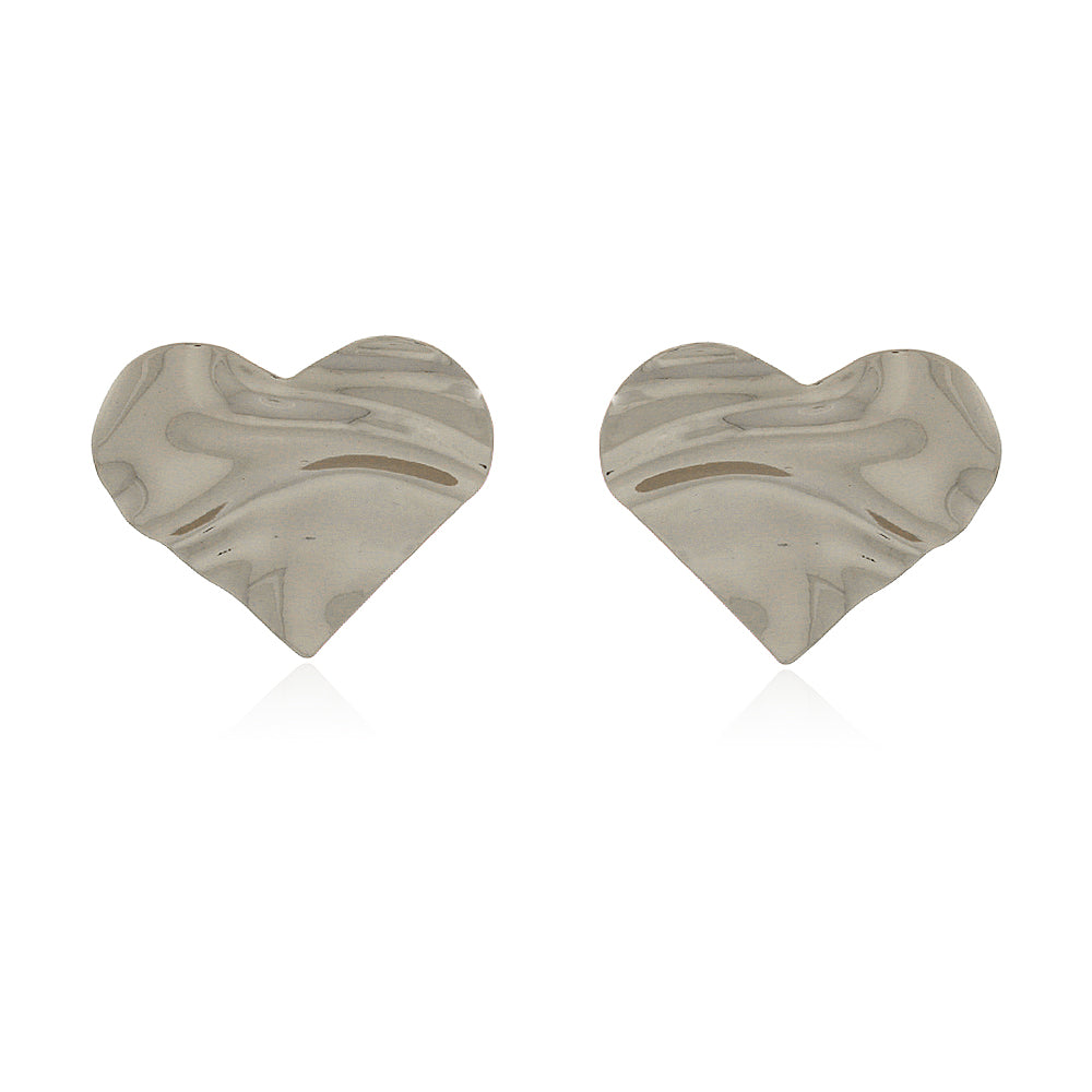 Brinco Vitral banhado a ouro e diamante com design martelado