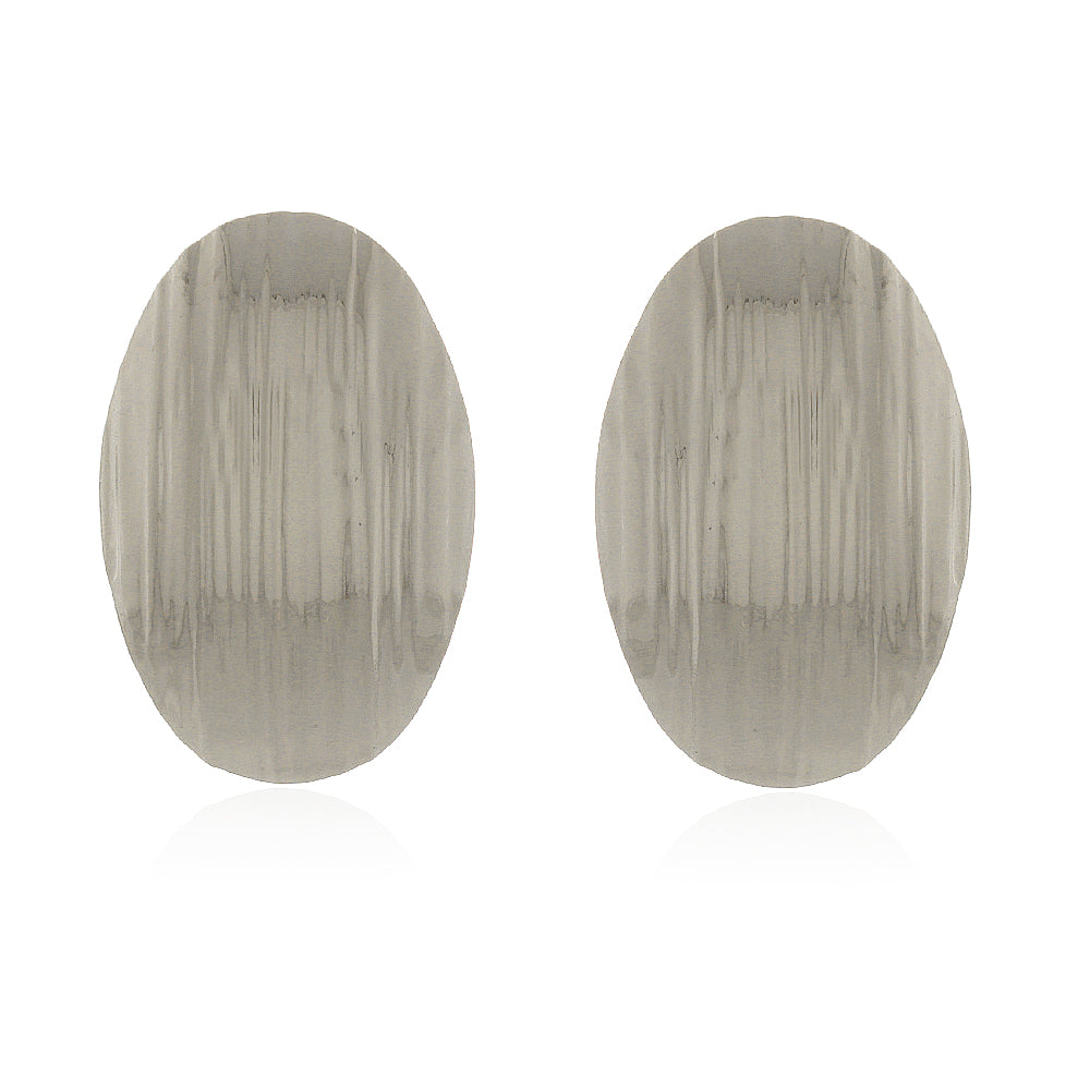 Brinco Oval Texturizado Órbita com design texturizado banhado a ouro da coleção Aura Alvorecer