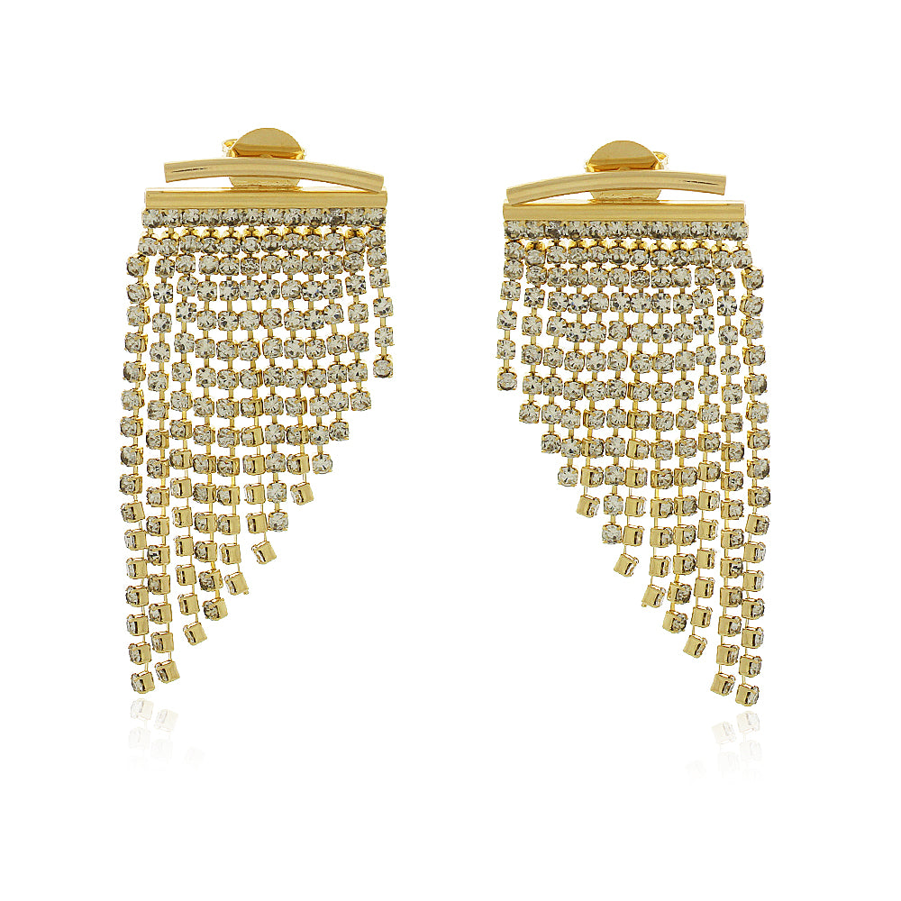 Brinco Strass Estrelar com design elegante e cristais da coleção Aura Alvorecer