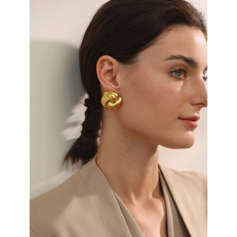 Brinco Elo Banhado em Ouro 18K - AuraMirage®