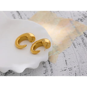 Brinco Luna Banhado em Ouro 18K - AuraMirage®