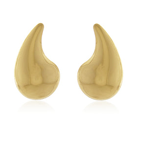 Brinco Virgula Ôndula com design curvo banhado a ouro da coleção Aura Alvorecer