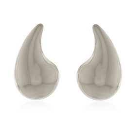 Brinco Virgula Ôndula com design curvo banhado a ouro da coleção Aura Alvorecer