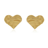 Brinco Vitral banhado a ouro e diamante com design martelado