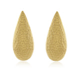 Brinco Orvalho banhado a ouro e diamante com design martelado