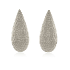 Brinco Orvalho banhado a ouro e diamante com design martelado