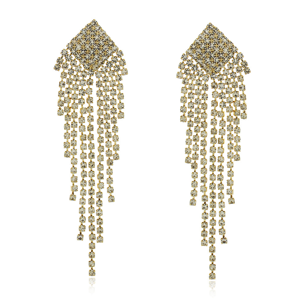 Brinco Strass Lumis com cristais brilhantes e design elegante da coleção Aura Alvorecer