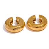 Brinco Cilo Banhado em Ouro 18K - AuraMirage®