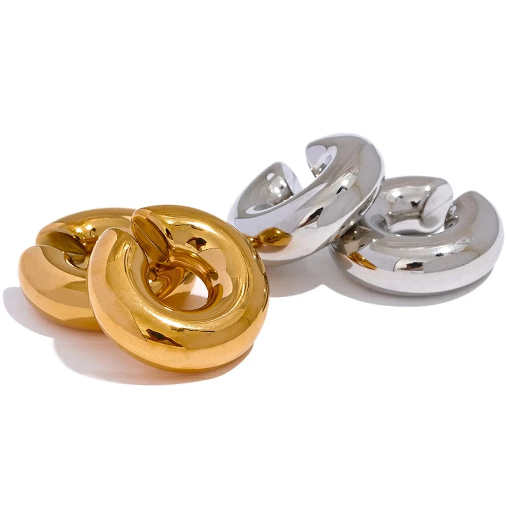 Brinco Cilo Banhado em Ouro 18K - AuraMirage®